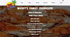 Desktop Screenshot of mickeysfamilycrabhouse.com